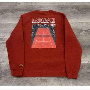 Lacoste X Roland- Garros Paris Tennis Edition Pique Sweatshirt Copper Red Mens L